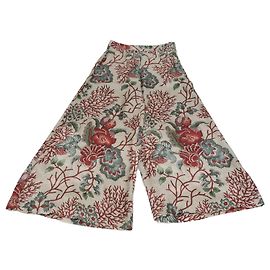 Pantalones de pierna ancha con estampado floral multicolor Biyan