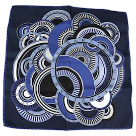 Bulgari Foulard quadrato stampato blu navy Bvlgari