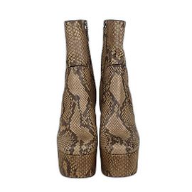 Botas de salto bloco em python marrom/bege Saint Laurent