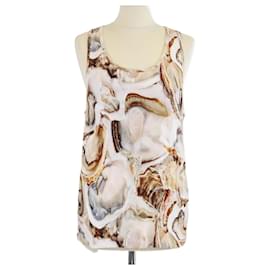 Top sin mangas de punto acanalado con escote redondo y estampado de ostra multicolor Loewe