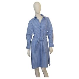 Maje Gestreiftes Hemdkleid aus Baumwolle Blau