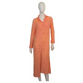 Autre Marque Vestido camisero largo de algodón naranja Mariana Penteado