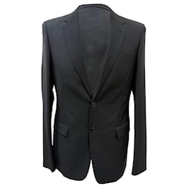 Blazer e Pantaloni a Un Bottone in Lana Grigia di Saint Laurent