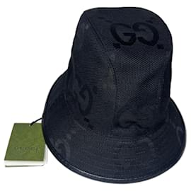 Cappello Bob Gucci Jumbo Nero in Cotone