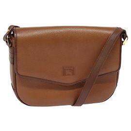 Autre Marque Borsa a Spalla Burberrys in Pelle Marrone Oro Auth ep9710