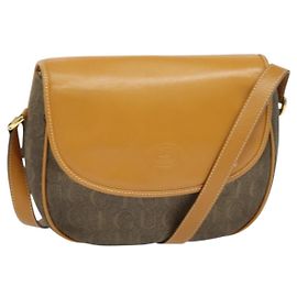 Borsa a Spalla GUCCI PVC Marrone Oro 001 084 1304 Auth ep9857