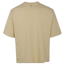 T-shirt Ami Paris Beige in Cotone