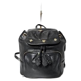 MCM Vintage Leather Backpack Black