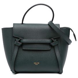 Céline Celine Green Pico Grained Calfskin Belt Bag