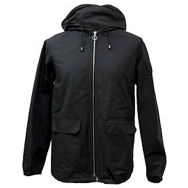 Apc A.P.C. Kapuzenjacke mit Reißverschluss und Taschen aus schwarzer Baumwolle