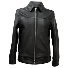 Autre Marque  Mr. P. Zipped Coach Jacket in Black Grained Leather