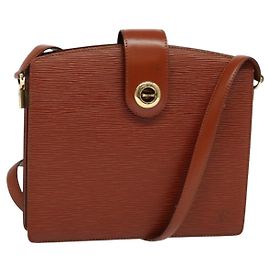 LOUIS VUITTON Borsa a Spalla Capuchin Epi Marrone M52343 LV Auth BA3920