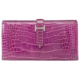 Hermès Accessorio HERMES Bearn in Pelle Esotica Viola - 101993