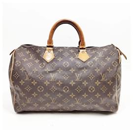 Borsa a mano Louis Vuitton Speedy 35 Marrone Scuro Pelliccia