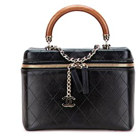 Chanel Nero Grande Vanity Case in Pelle di Agnello Trapuntata Knock On Wood