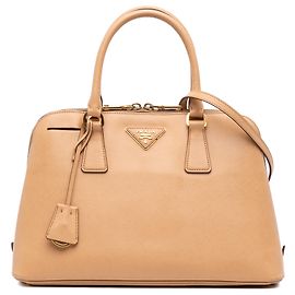 Bolsa Satchel Prada Beige Medium Saffiano Lux Promenade
