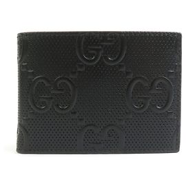 Billetera bi-fold de cuero negro para hombre Gucci