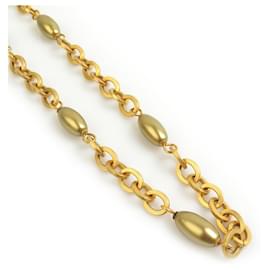 Collana in metallo con perle finte dorate Chanel Coco Mark
