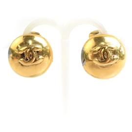 Orecchini a clip in metallo dorato Chanel Coco Mark