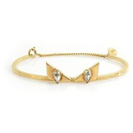 Bracciale in metallo dorato Fendi Monster Bugs Eye