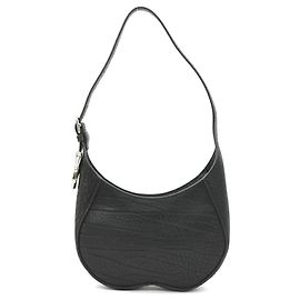 Borsa a spalla in pelle nera Burberry