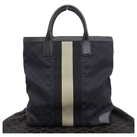 Borsa tote in tela e pelle Gucci