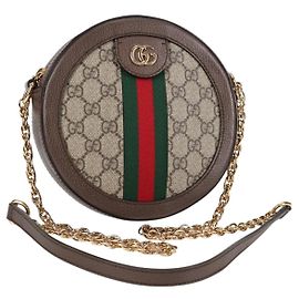 GUCCI GG Marmont Web Sherry Linie Ketten Tasche PVC Beige Gold 550618 Auth 131980M