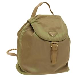Zaino a catena Prada in nylon khaki oro Auth bs27511