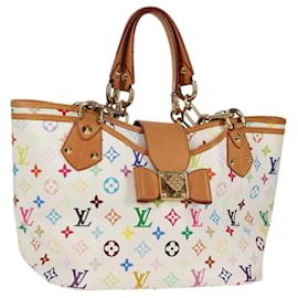 LOUIS VUITTON Borsa Tote Annie MM Monogram Multicolore Bianca M40307 LV Auth 122879V
