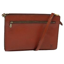 LOUIS VUITTON Epi Angian Clutch Tasche Braun M52113 LV Auth 131458