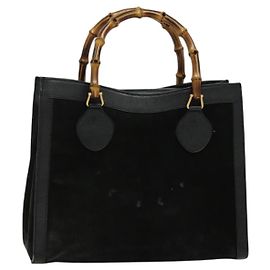 Borsa Tote Gucci in pelle scamosciata nera e oro 002 1186 0260 Auth ep9577