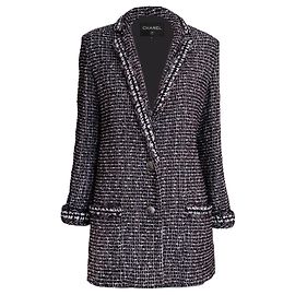 Chanel Schwarze Tweedjacke Georgia Jagger Style 36 FR