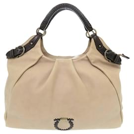Borsa in pelle beige Salvatore Ferragamo