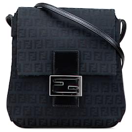 Borsa a tracolla in tela Zucchino blu Fendi
