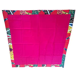 Sciarpa Hermès Carré Géant 140 Seta e Cashmere Fucsia