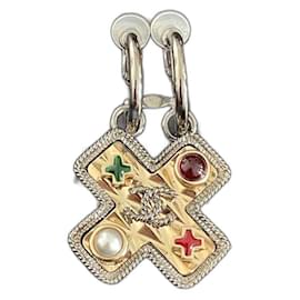 Orecchini Chanel Mono Hoop Metallo Multicolore