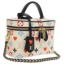 LOUIS VUITTON Monogram Game On Vanity PM Borsa a Mano Bianca M57458 LV Auth 95387SM