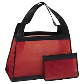 CHANEL Borsa a mano in nylon rosso CC Auth EC1000