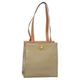 Céline Bolso Tote de Lona Macadam CELINE PVC Beige Dorado Auth 128779
