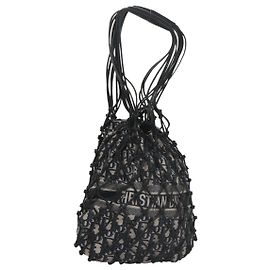 Borsa a mano in tela Trotter Christian Dior blu Auth 97952SV