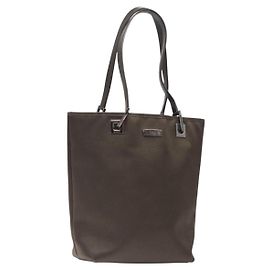 Borsa Tote GUCCI Satin Marrone Argento 002 1099 Auth bs27787