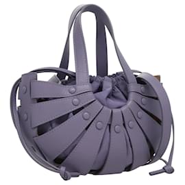 Borsa a Spalla Shell in Pelle Bottega Veneta Viola Auth BD1058AV - Autre Marque