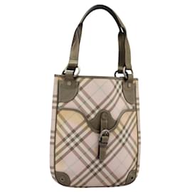 BURBERRY Nova Check Tote Bag aus PVC Rosa Auth BD898