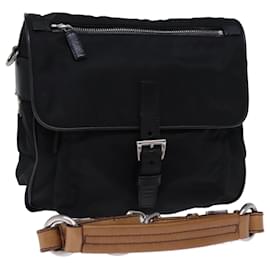 Borsa a Spalla PRADA in Nylon e Pelle Nera Auth am6182V - Prada
