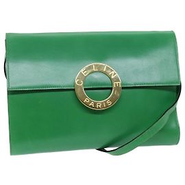 Céline Borsa a Spalla in Pelle Verde CELINE Auth 75227AV