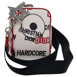 Pochette Hardcore in Tela Bianca Autentica Christian Dior 82243V