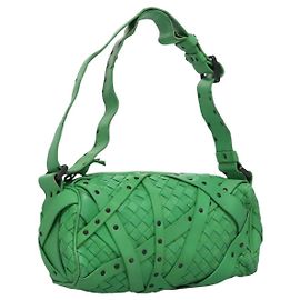 Autre Marque Schultertasche aus Leder Intrecciato BOTTEGA VENETA Grün Auth EC612V