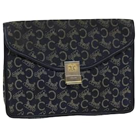 Céline Clutch in tela Macadam C di CELINE in blu Auth bs14643