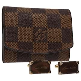 LOUIS VUITTON Bottoni da Polso Damier Senior Tulle M65737 Auth 97339V