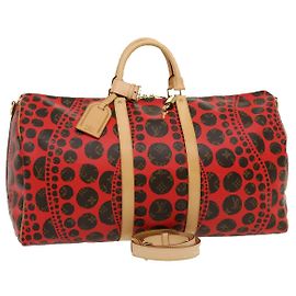 LOUIS VUITTON Monogram Yayoi Kusama Keepall Bandouliere55 Borsa M40695 Auth 30515SV
